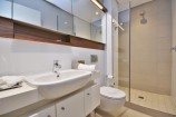 Bathroom with towels and toiletries